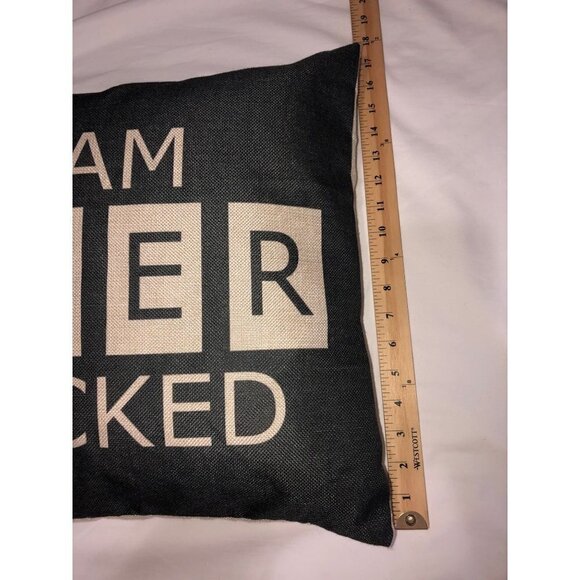 I Am Sherlocked Graphic Throw Pillow BBC Sherlock Holmes Square Feather Burlap - Picture 3 of 4